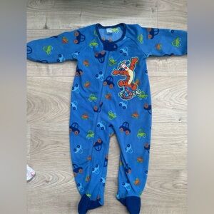 Vintage Disney Tigger Fleece Footie Pajamas | 24M | Zip-Up One Piece